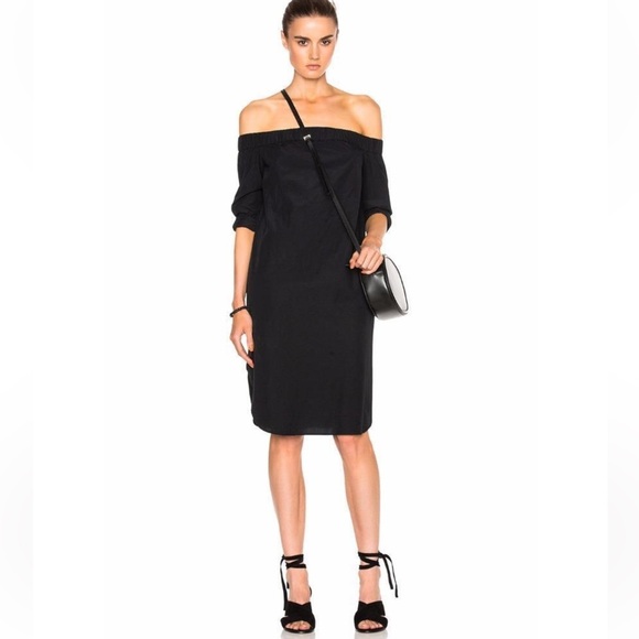 Rag & Bone Kacy Off Shoulder Dress in Black - Picture 1 of 13